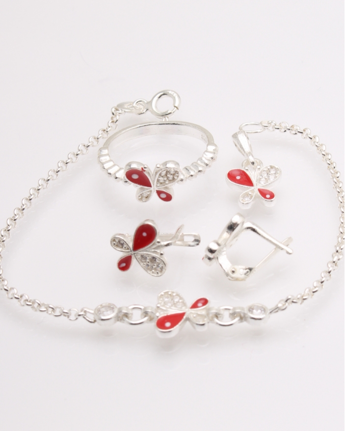 Set argint copii fluture cod 3-25751, gr5.9
