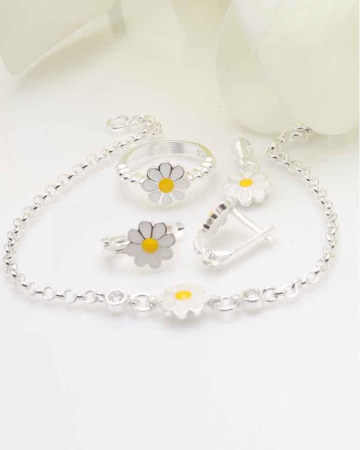 Set argint cu margarete cod 3-35971, gr5.5