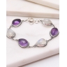 Bratara argint cu ametist si cuart cod 5-48922, gr20.3