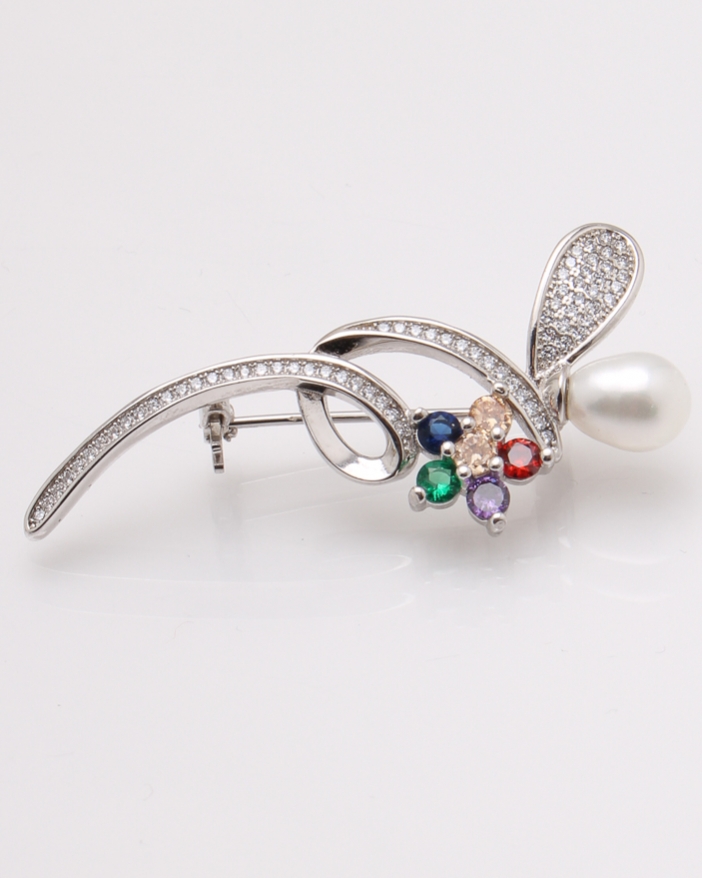 Brosa argint si cubic zirconia cod 8-28946, gr5.4
