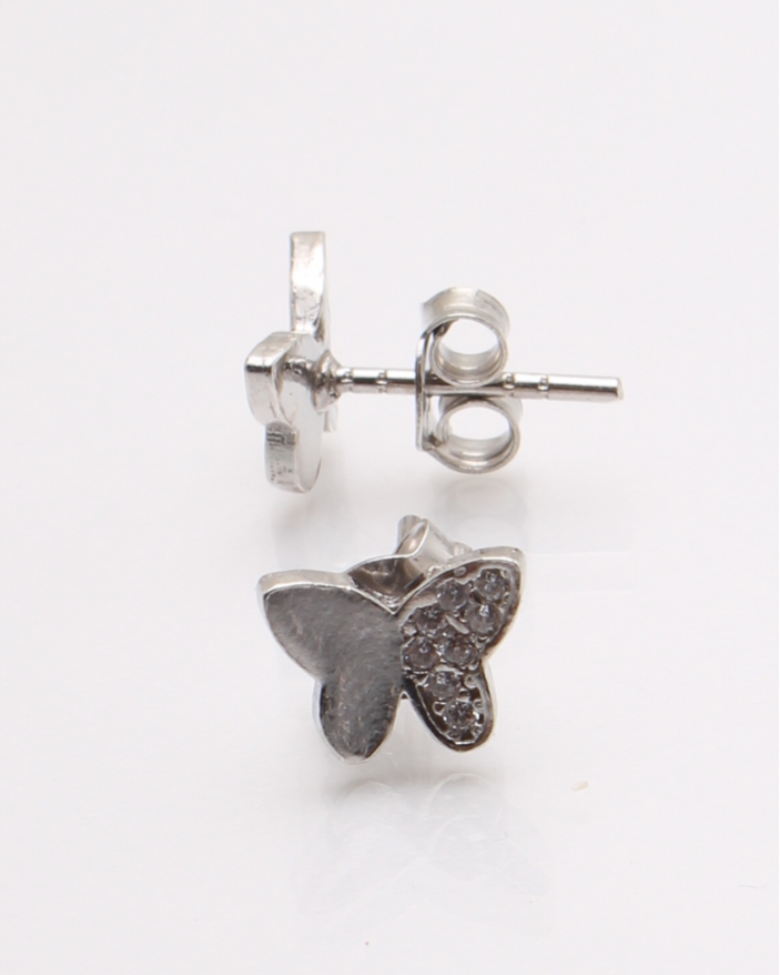 Cercei argint fluture cu pietricele albe cod 2-35072, gr1