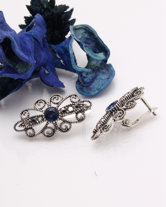 Cercei argint cu marcasite cod 2-41256, gr3.8