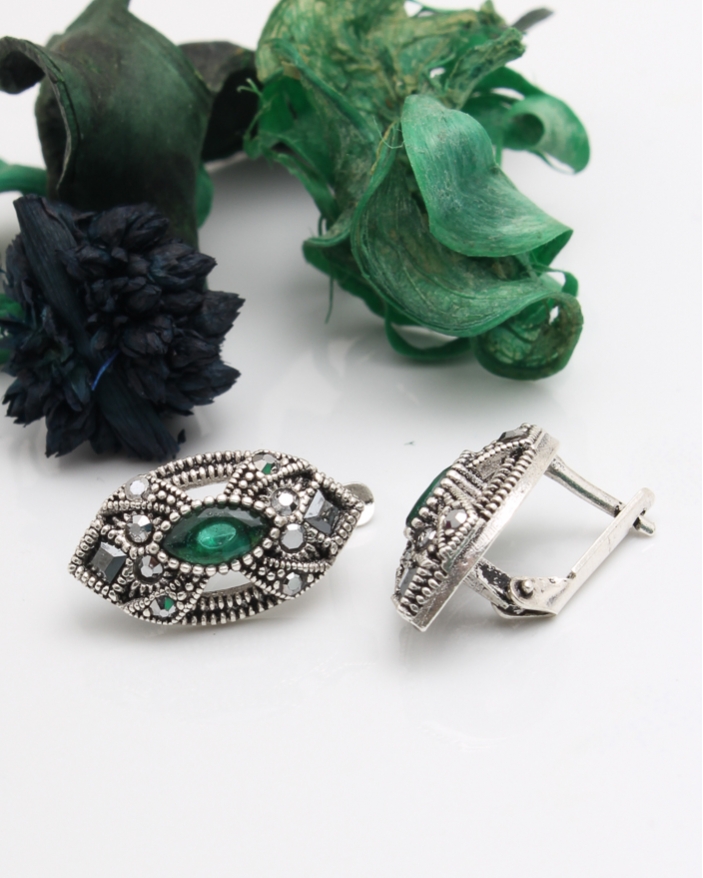 Cercei argint cu marcasite cod 2-43707, gr3.6