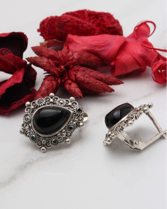 Cercei argint cu marcasite cod 2-43709, gr4.2