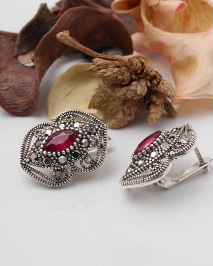 Cercei argint cu marcasite cod 2-43714, gr4.3