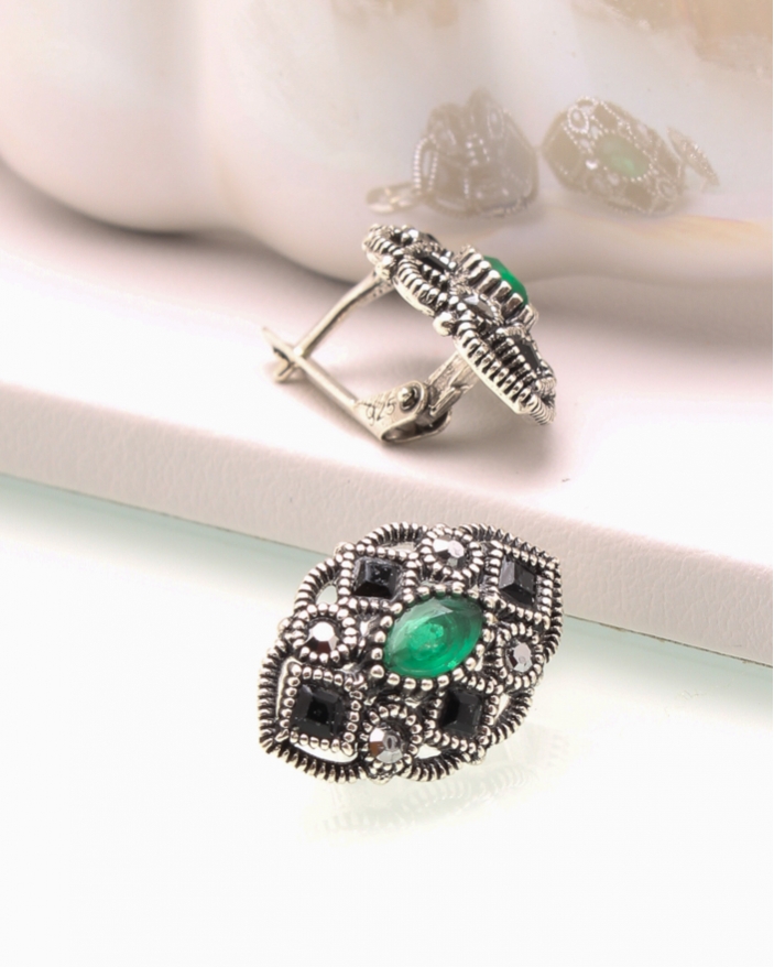 Cercei argint cu marcasite cod 2-44483, gr2.9