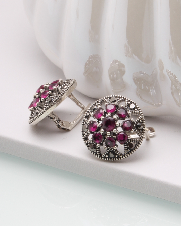 Cercei argint cu marcasite cod 2-44900, gr5.2