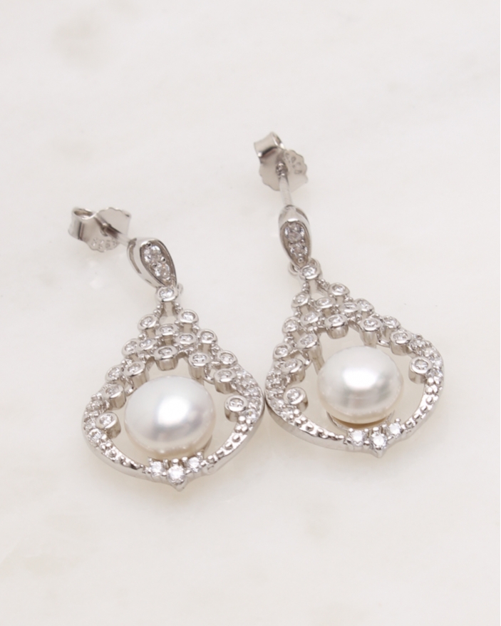 Cercei argint cu perle cod 2-48333, gr4.1