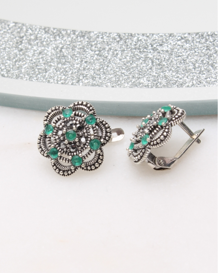 Cercei argint cu marcasite cod 2-50398, gr2.8