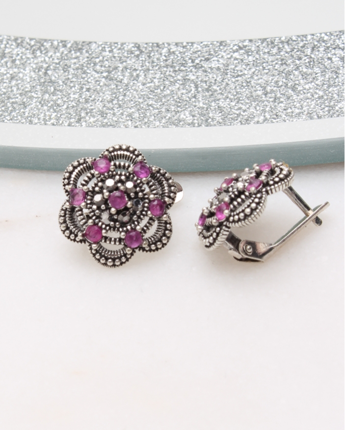 Cercei argint cu marcasite cod 2-50399, gr2.8