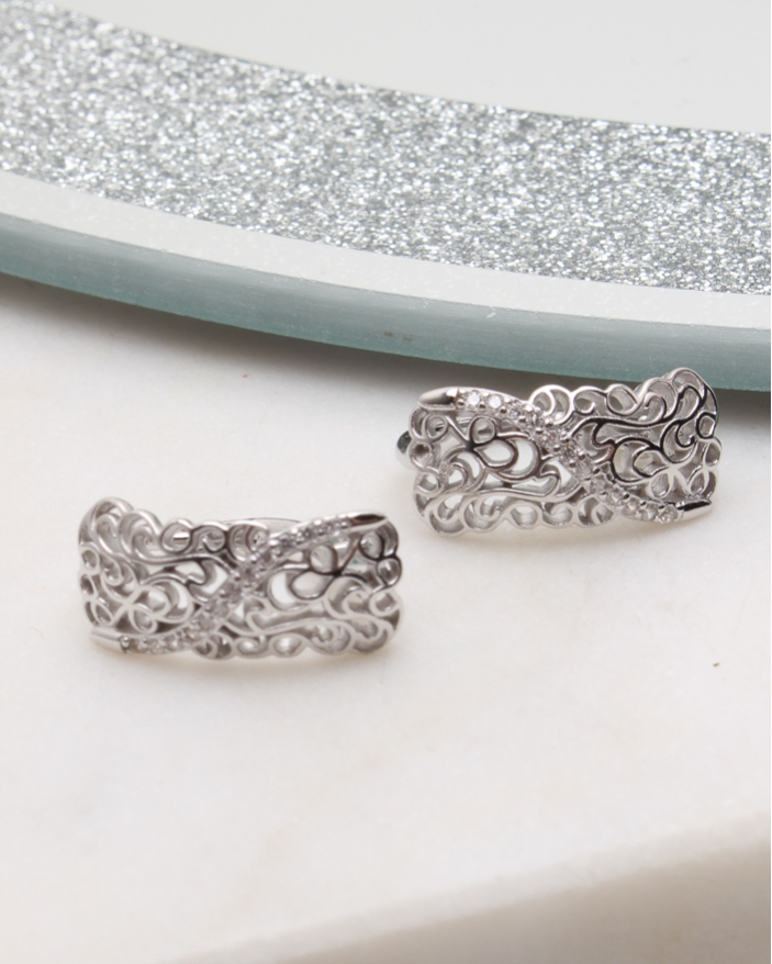 Cercei argint si cubic zirconia cod 2-50806, gr2.7