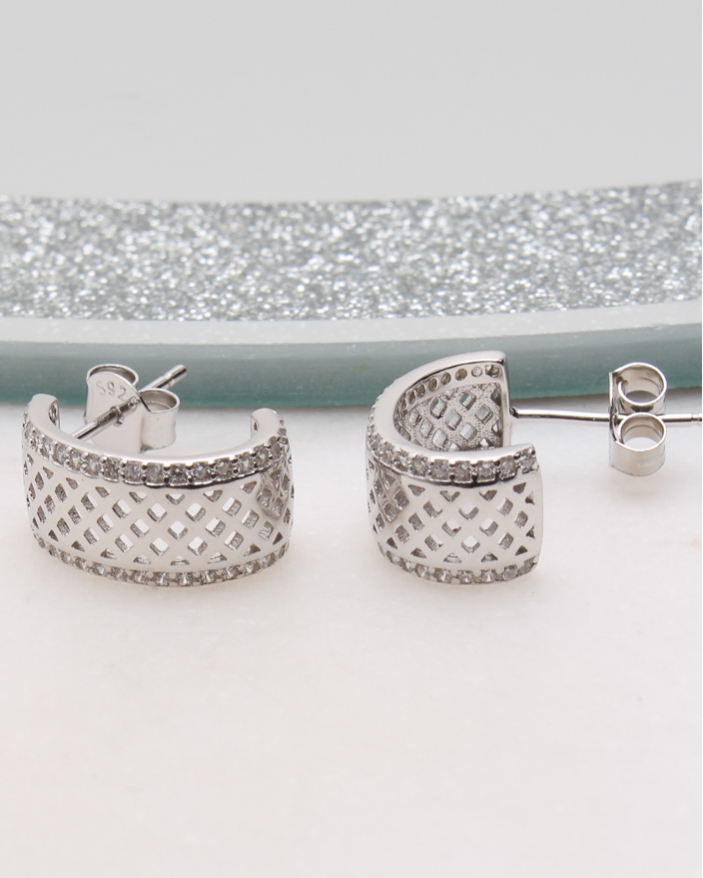 Cercei argint si cubic zirconia cod 2-51218, gr2.8