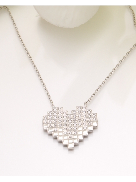 Colier argint inima cod 4-37706, gr3.2