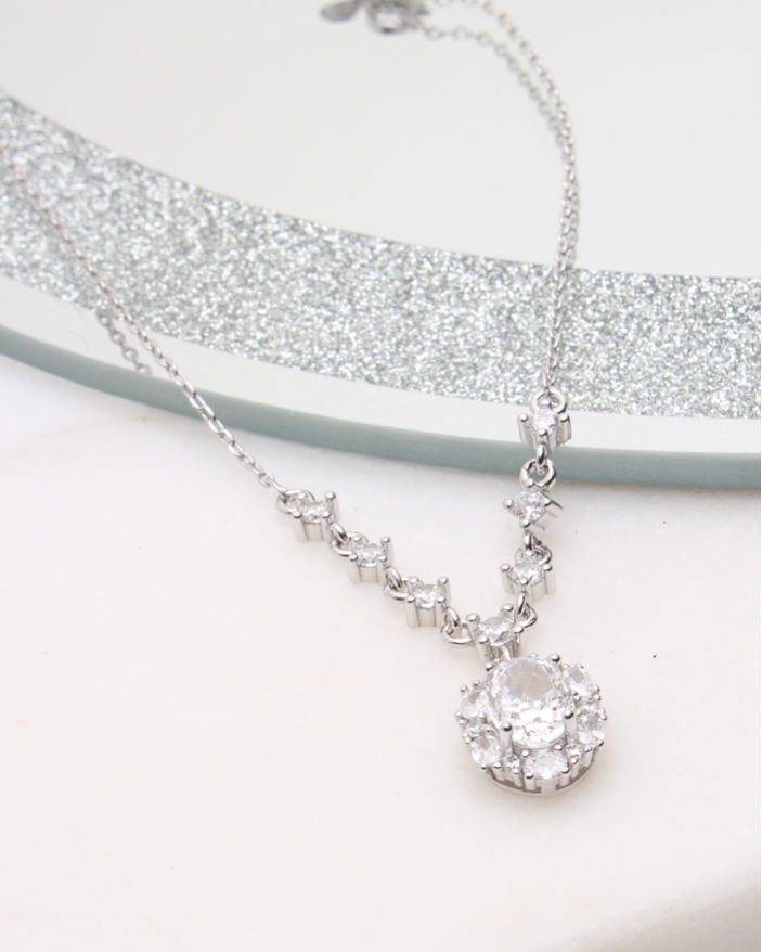Colier argint si cubic zirconia cod 4-50608, gr5.1