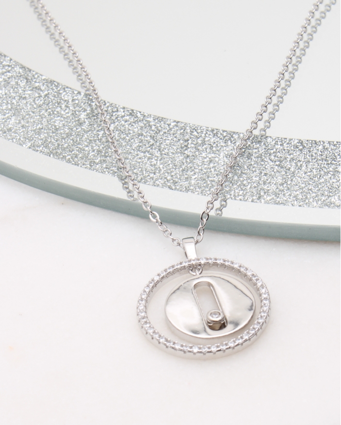 Colier argint si cubic zirconia cod 4-50652, gr5.8