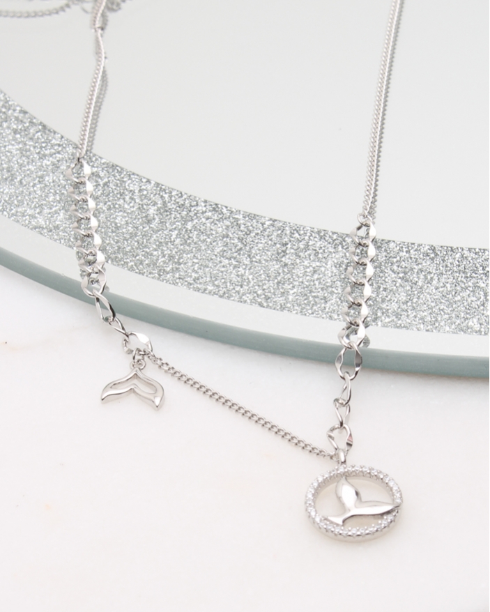 Colier argint si cubic zirconia cod 4-50653, gr3.9