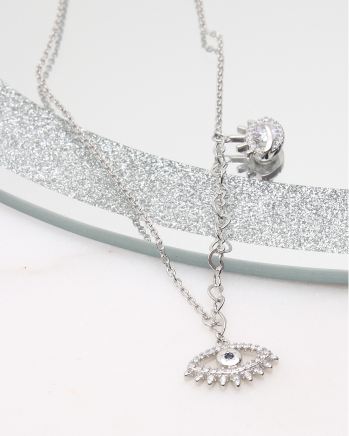 Colier argint si cubic zirconia cod 4-50654, gr5