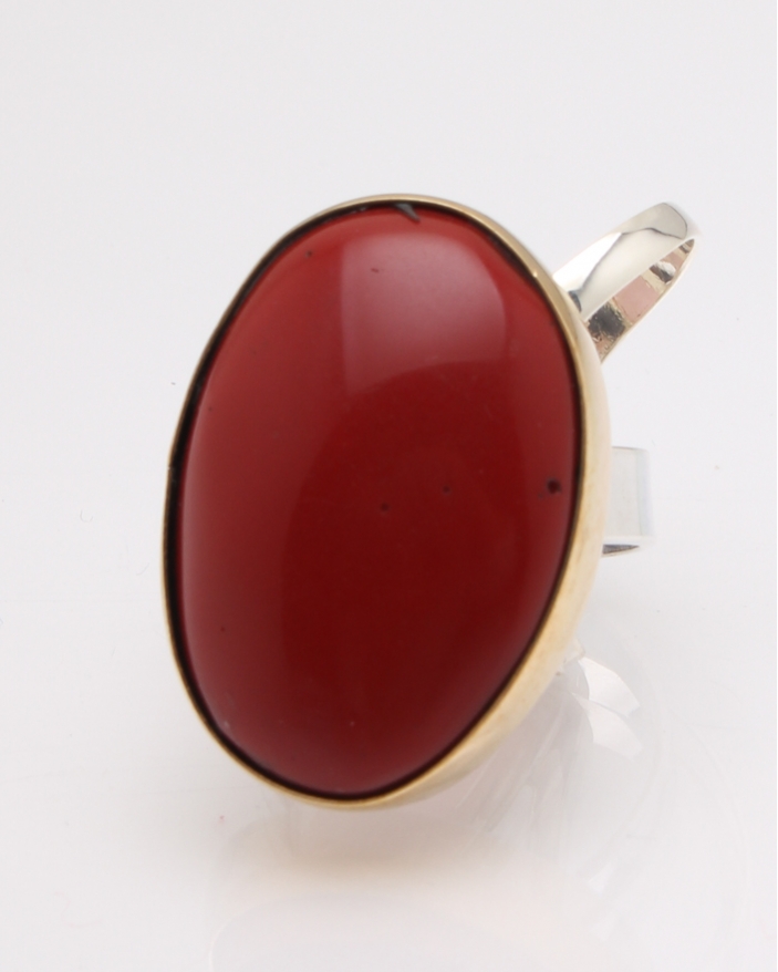 Inel argint jasp rosu cod 1-27630, gr15.2
