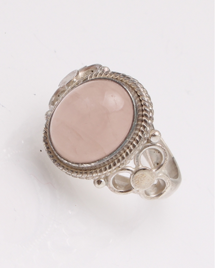 Inel argint cuart roz cod 1-30346, gr4.4
