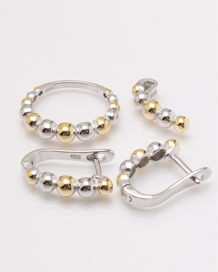 Set argint bilute albe si galbene cod 3-23641, gr7.4