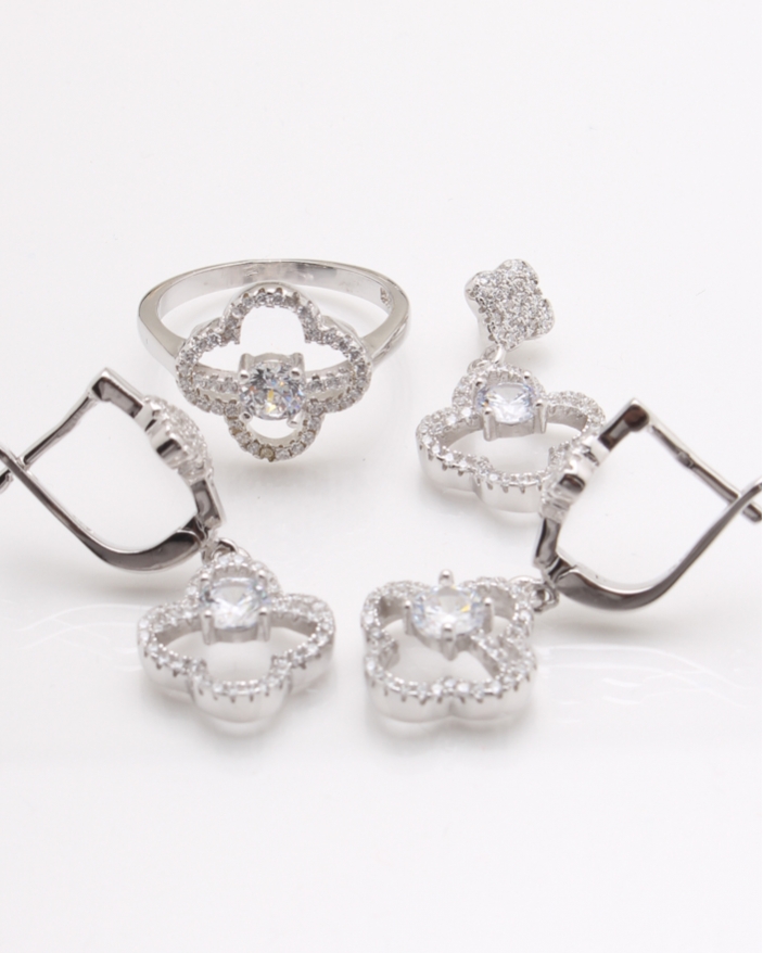 Set argint pietricele cubic zirconia cod 3-24035, gr11.5