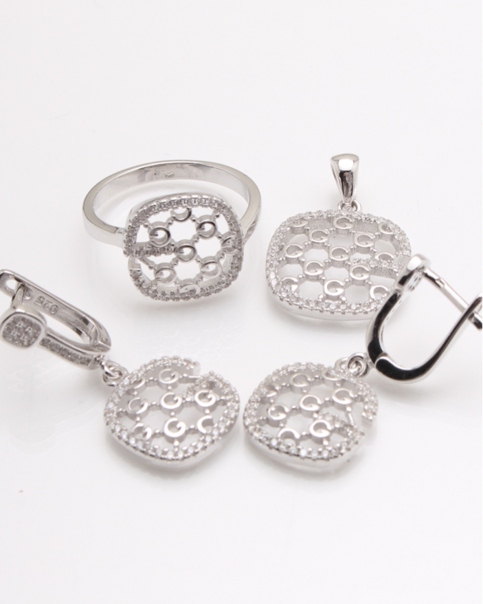 Set argint pietre cubic zirconia cod 3-24101, gr10.4