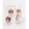 Set argint piatra rotunda portocalie cod 3-28328, gr7