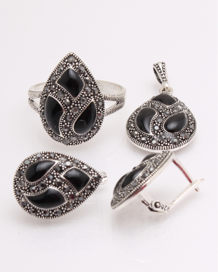 Set argint lacrima cu marcasite cod 3-29638, gr11.5