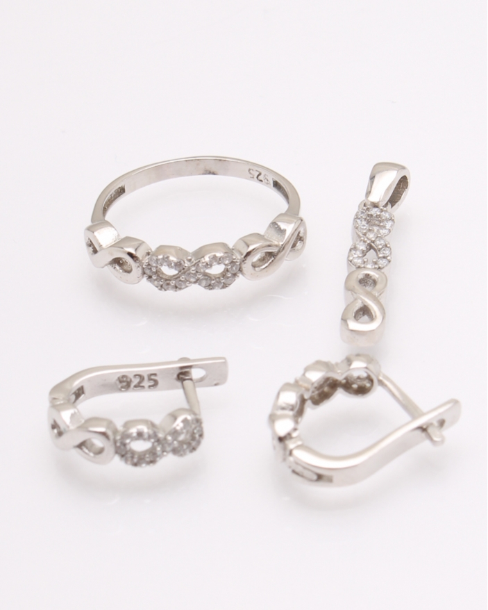 Set argint infinit si cubic zirconia cod 3-31322, gr5.2