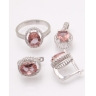 Set argint piatra ovala maro cod 3-31407, gr8.7
