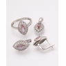 Set argint piatra lungueata maro cod 3-31411, gr8.8