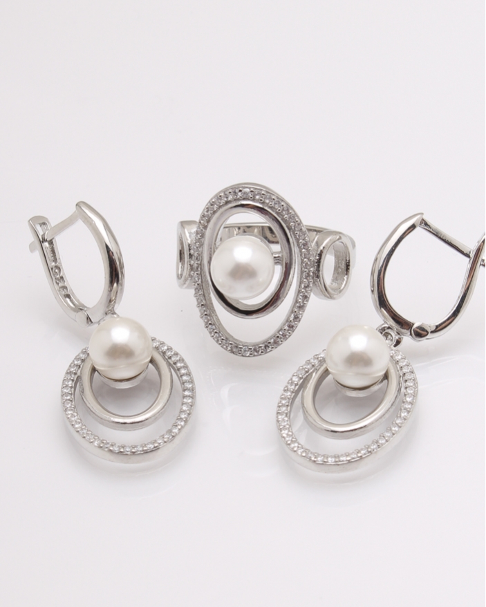 Set argint cu perle cod 3-32039, gr12.3