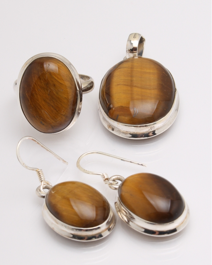 Set argint ochi de tigru cod 3-32344, gr23.4