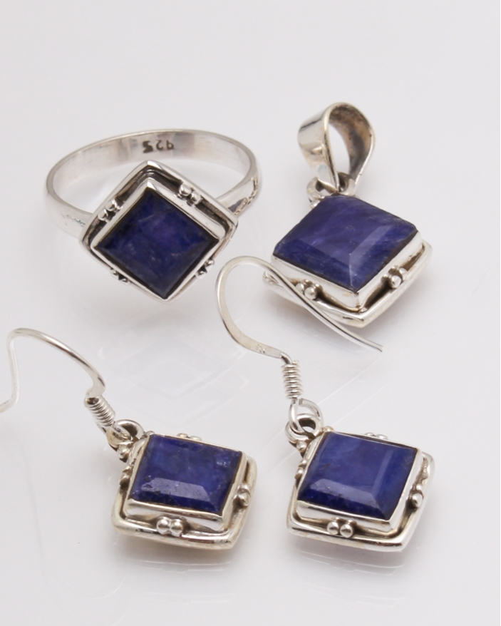 Set argint cu lapis lazuli cod 3-32616, gr9.8
