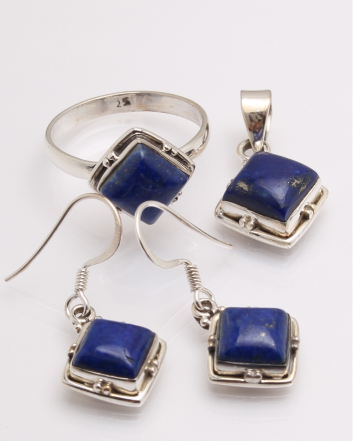 Set argint cu lapis lazuli cod 3-32619, gr10.5