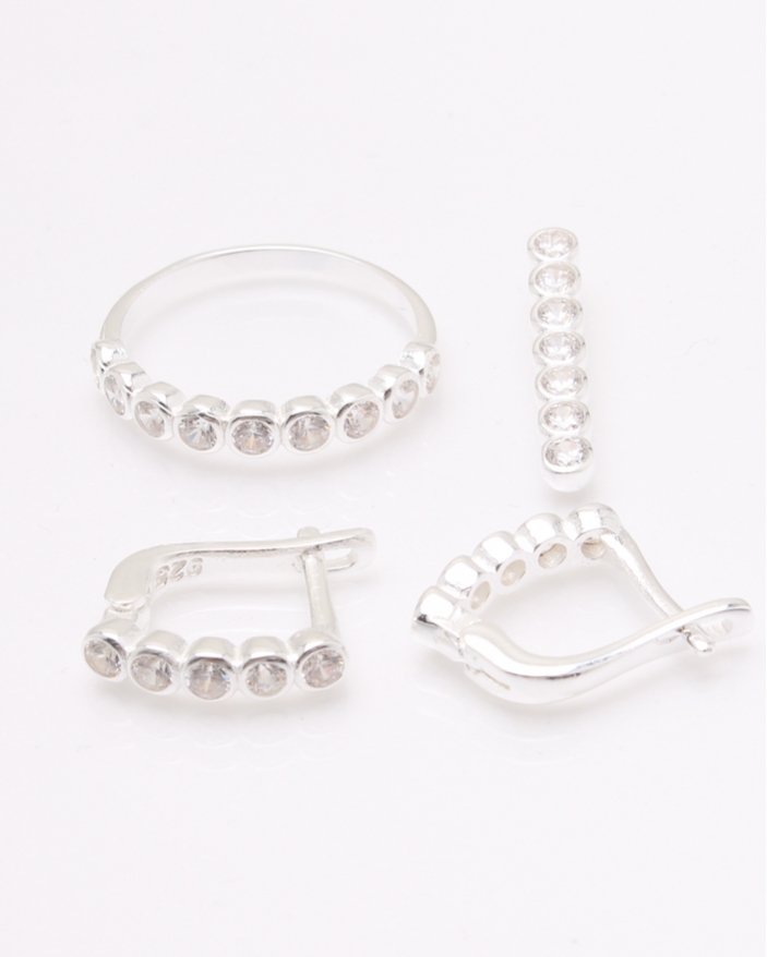 Set argint si cubic zirconia cod 3-33617, gr5.1