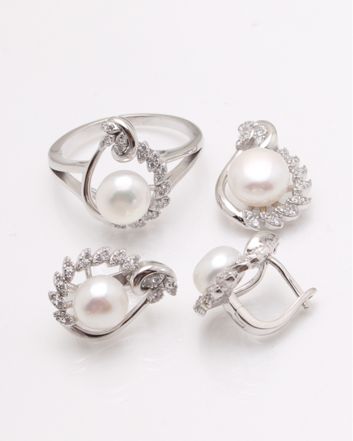 Set argint cu perle cod 3-34177, gr8.3