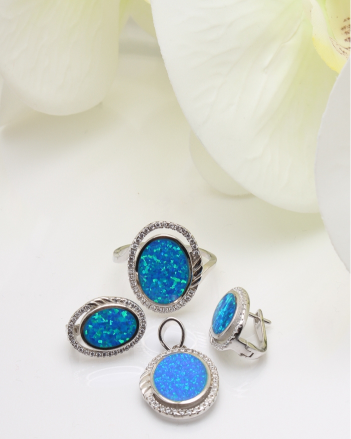 Set argint cu opal cod 3-35130, gr11.2