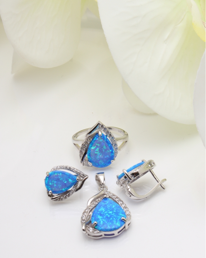 Set argint cu opal cod 3-35132, gr10.9