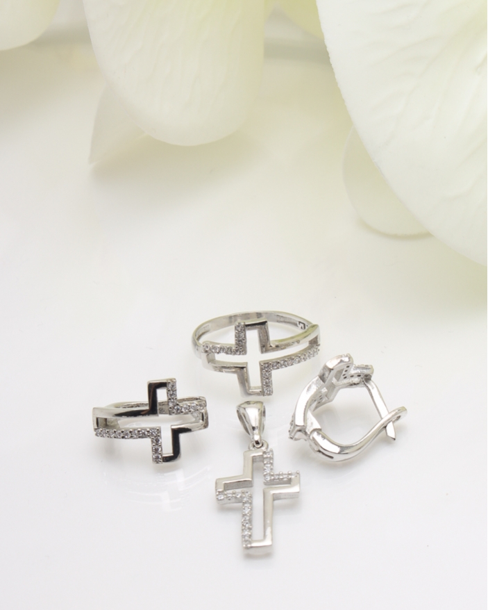 Set argint cruciulita cod 3-35165, gr6.8