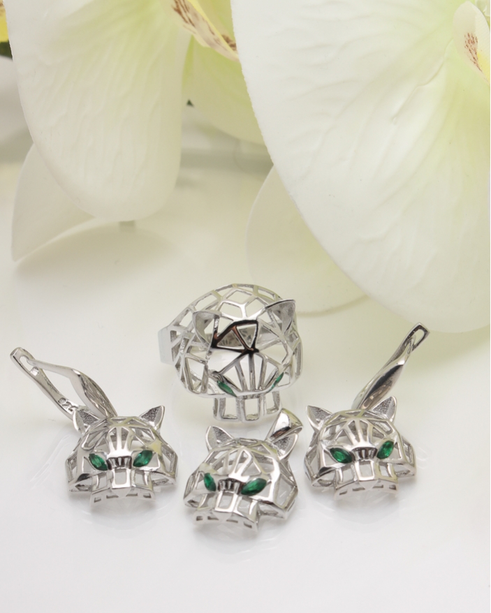 Set argint cap de tigru cod 3-35240, gr11