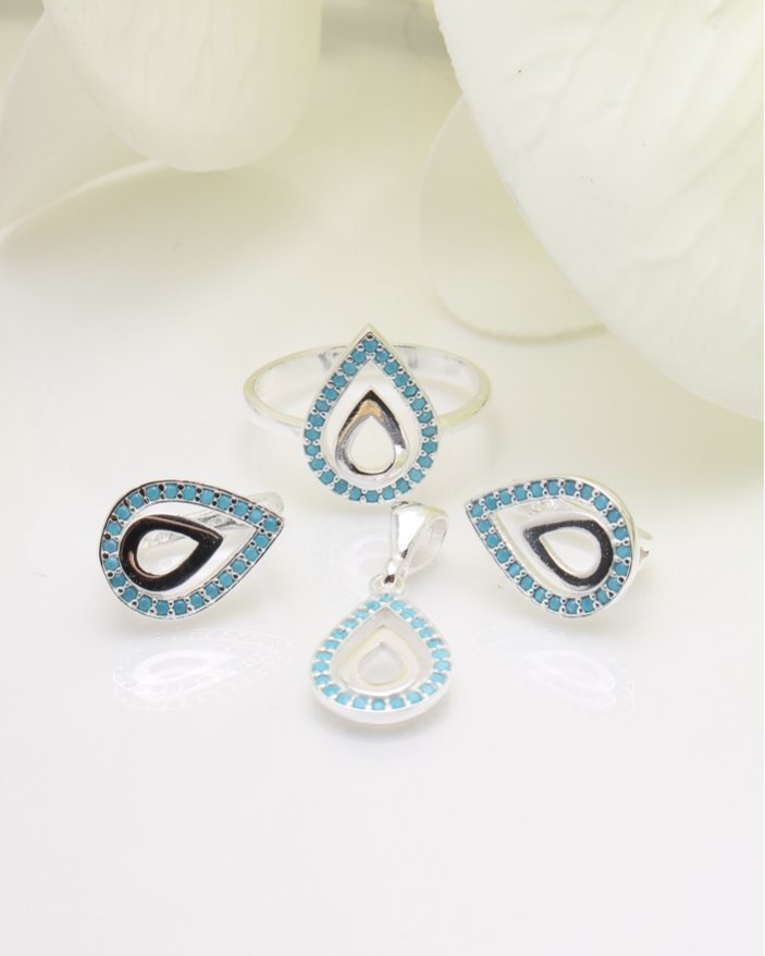 Set argint lacrima cod 3-35323, gr7
