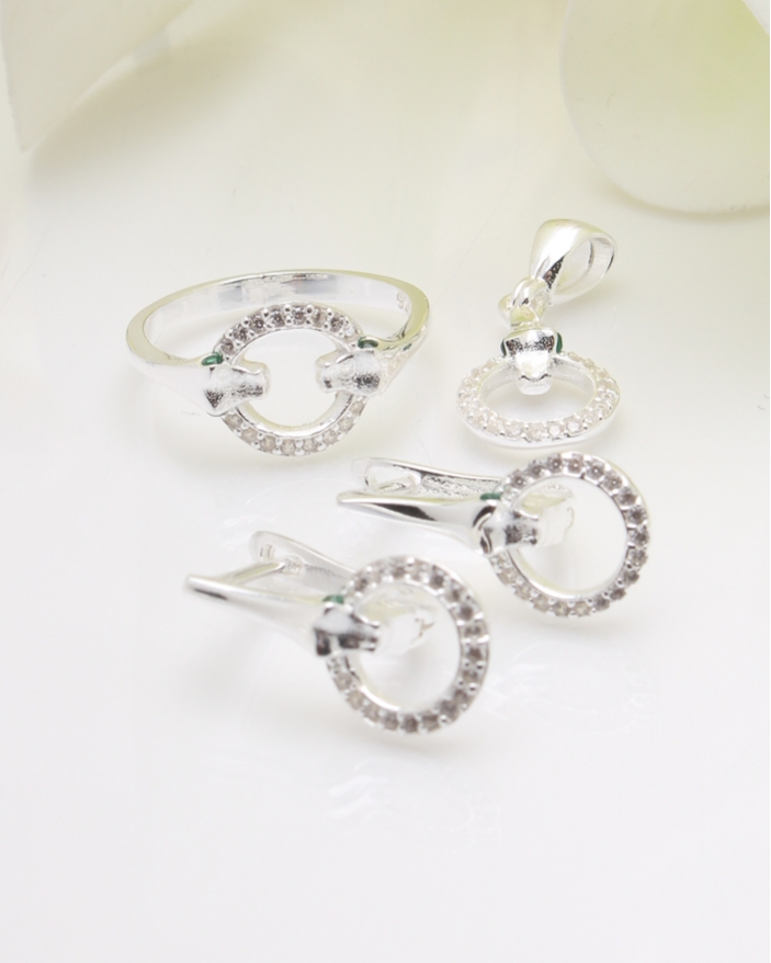 Set argint si cubic zirconia cod 3-35843, gr6.3