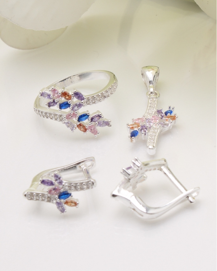 Set argint si cubic zirconia cod 3-37464, gr7