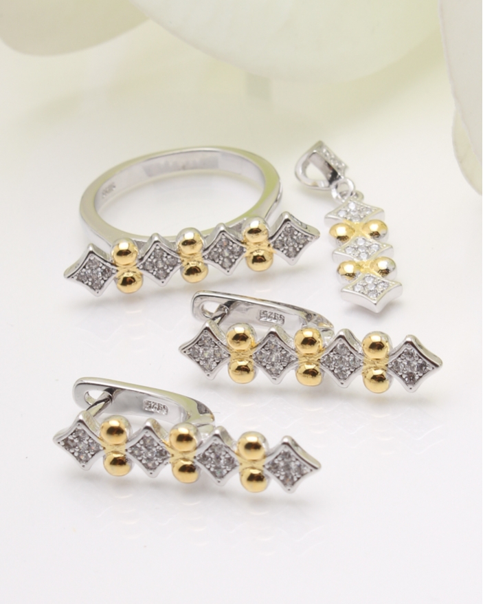 Set argint si cubic zirconia cod 3-38386, gr9