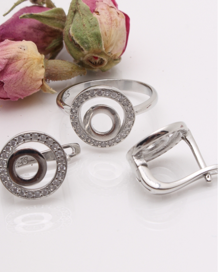 Set argint si cubic zirconia cod 3-41822, gr5.4