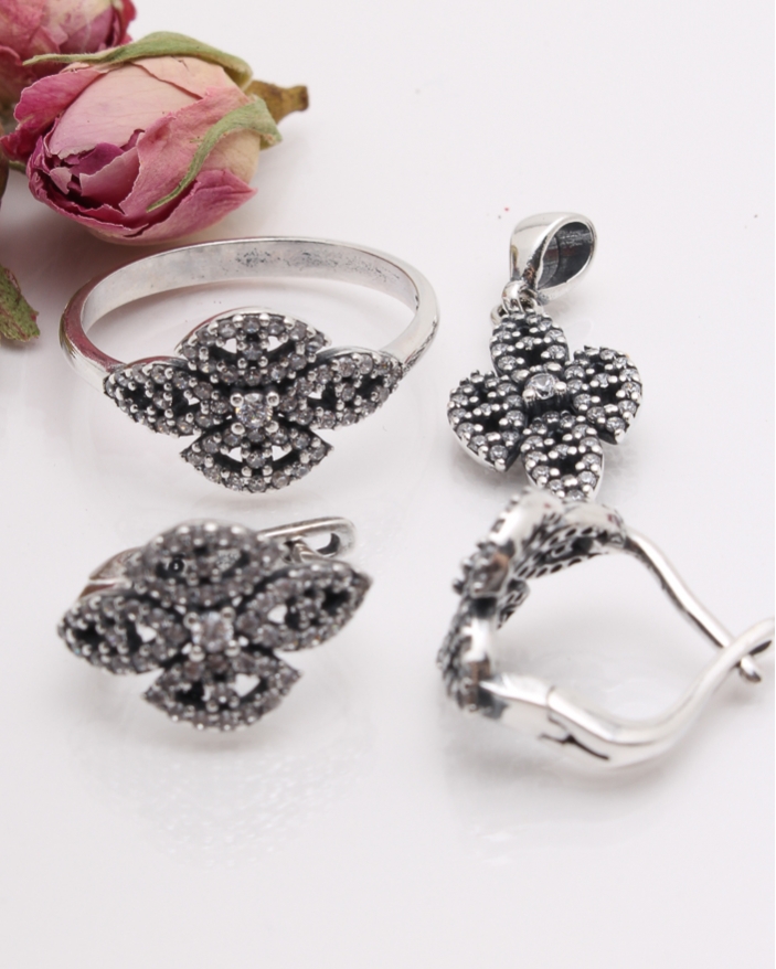 Set argint si cubic zirconia cod 3-41847, gr8.4