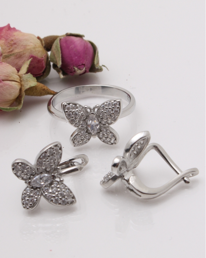 Set argint fluture cod 3-41940, gr7