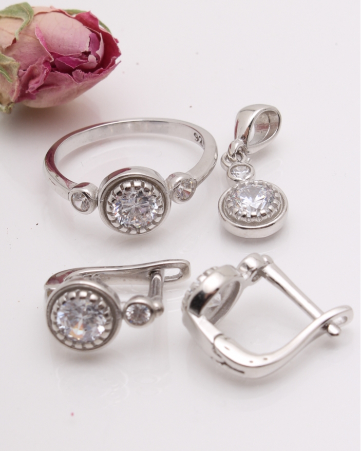 Set argint si cubic zirconia cod 3-42324, gr6.6