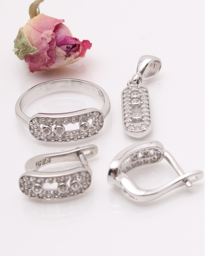 Set argint si cubic zirconia cod 3-42335, gr6.2